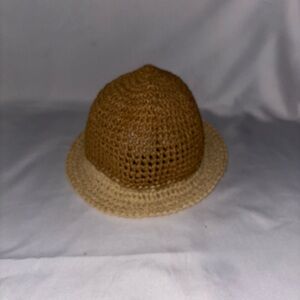 Brown and Tan Crochet Bucket Hat
